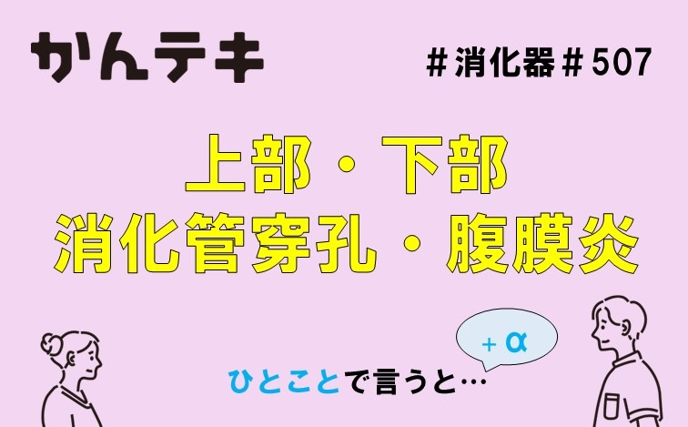 ひとことで言うと… #507｜上部・下部 消化管穿孔・腹膜炎