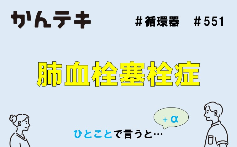 ひとことで言うと… #551｜肺血栓塞栓症