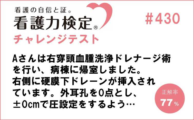 看護力検定チャレンジテスト｜#430