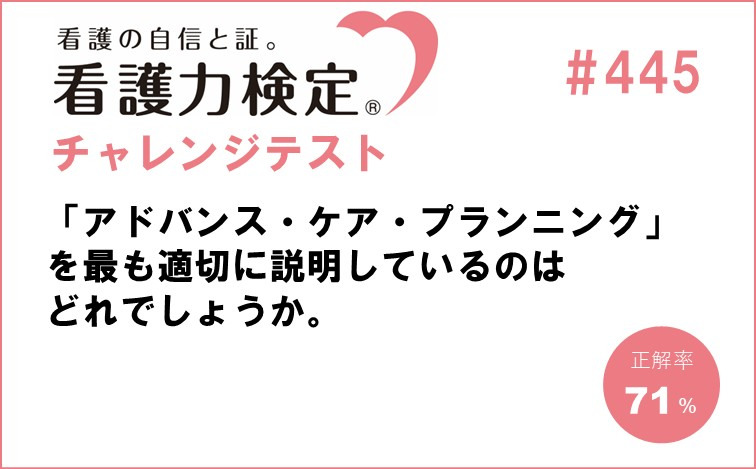 看護力検定チャレンジテスト｜#445