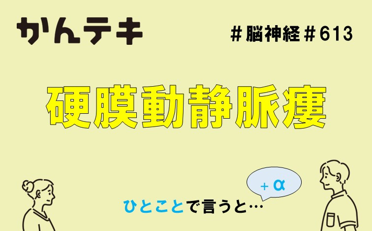 ひとことで言うと… #613｜硬膜動静脈瘻