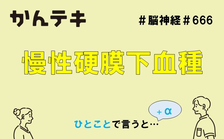 ひとことで言うと&hellip; #666｜慢性硬膜下血腫