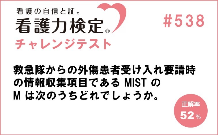 看護力検定チャレンジテスト｜#538