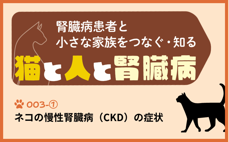 腎臓病患者と小さな家族をつなぐ・知る　猫と人と腎臓病｜＃003-①｜ネコの慢性腎臓病（CKD）の症状｜荒川弘之・藤間裕子・宮﨑 徹